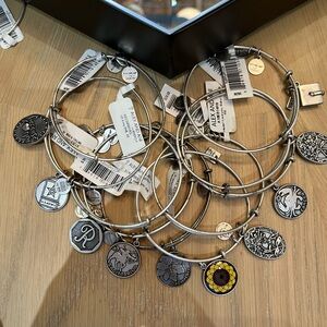 Alex and Ani silver, 10 bracelets